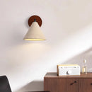Axyaa LED Wall Lamp Switch Yellow Travertine Stone Black Iron Wabi Sabi Light