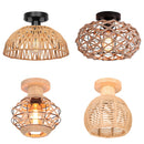 Axyaa Hemp Rope Ceiling Lamp Chandelier - Vintage Retro Industrial Iron Dining Room Lighting