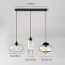 Axyaa Black Glass Cluster Chandelier, Adjustable 3-Light Pendant for Kitchen Island, Dining