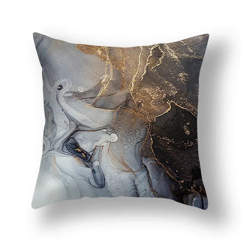 Axyaa Marble Pattern Cushion Cover Set for Home Decor