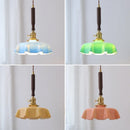 Axyaa Nordic Blue Glass Pendant Lamp for Dining Living Room Bedroom
