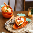 Axyaa Ceramic Carrot-Shaped Salad Bowl Soup Bowl for Family Snacks and Fruit