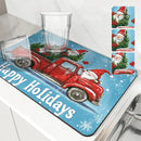 Axyaa Christmas Dish Drying Mat - Heat Resistant Non-slip Kitchen Counter Pad