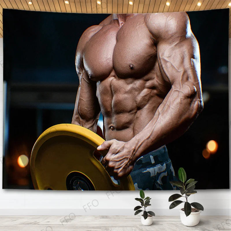 Mysterious Black Illusion Tapestry Wall Hanging for Home Gym Decor - Axyaa