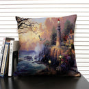 Axyaa Fairy Tale World Oil Painting Cushion Cover for Living Room Sofa