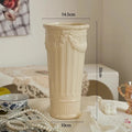 Axyaa Ceramic Milk Oil Relief Vase for Elegant Fresh Flower Arrangement