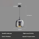 Axyaa Ash Grey Glass Pendant Light LED Chandelier, Modern Nordic Design for Living Room.