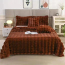 Luxurious Toscana Rabbit Fur Blanket by Axyaa: Soft Double-sided Bubble Fleece Blanket
