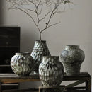 Axyaa Coarse Pottery Porcelain Vase Chinese Retro Floral Arrangement Home Decor