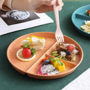 Axyaa Wheat Straw Three-compartment Dinner Plate - Microwave Safe Multipurpose Kitchen Tray