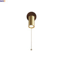 Axyaa Bathroom LED Wall Light Fixture in Japan Style Gold Copper Wood
