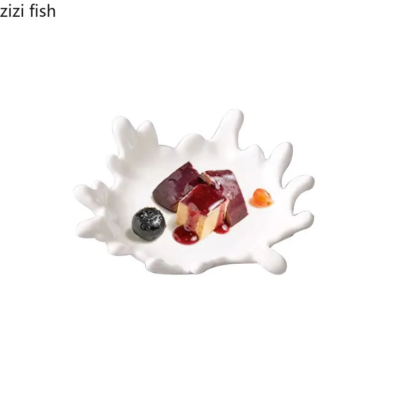 Axya Coral Ceramic Dinner Plate | Fruit Salad Sushi Dessert Specialty Tableware