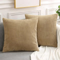 Axyaa Corduroy Cushion Cover 45x45 Soft Fluffy Strip Pillow Cover 50x50