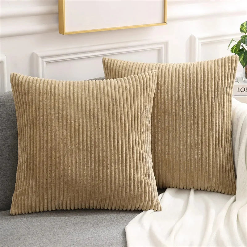 Axyaa Corduroy Pillow Cover 50x50cm Nordic Style Cushion Case for Home Decor