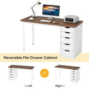 Axyaa Rustic Brown Computer Desk with 5 Drawers, 47" Home Office Study Laptop Desk