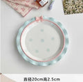 Axyaa Pink Tender Dessert Bow Plate Deep Fruit Household Tableware