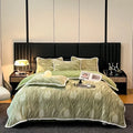 Axyaa High-End Jacquard Milk Fleece Winter 4-Piece Bed Set