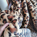 Axyaa Leopard Print Faux Fur Blanket - Luxury Thick Plush Winter Throw Blanket