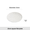 Axyaa White Underglaze Ceramic Flat and Round Plates: High-End Designer Home Cooking Collection