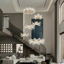 Axyaa French Flowers Chandelier for High Ceiling Living Room