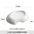 Axyaa White Ceramic Soup Plate - Elegant Japanese Western Food Dish