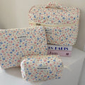 Axyaa Floral Cosmetic Bag Set - 3pcs Portable Toiletry Organizer for Women