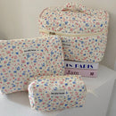 Axyaa Floral Cosmetic Bag Set - 3pcs Portable Toiletry Organizer for Women