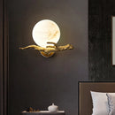 Axyaa Copper Marble Wall Lamp: Wabi-Sabi Style Zen Lighting for Bedroom, Balcony, or Staircase