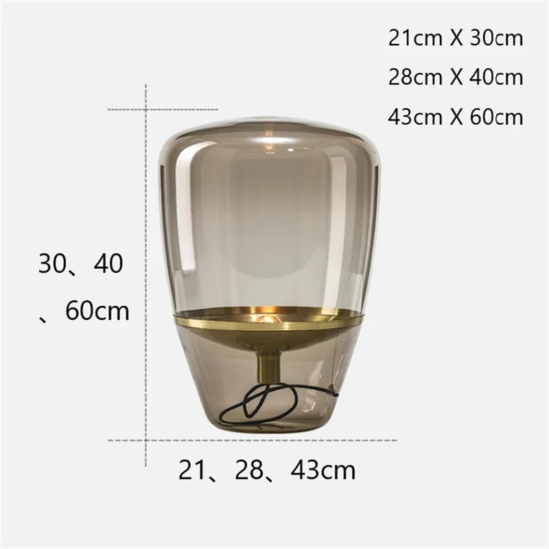 Axya Modern Glass Table Lamps for Living Room Home Decor Bedside Lamp