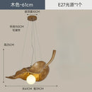 Axyaa Retro Leaf Wood Pendant Light for Commercial Decor, Bar, Restaurant, Hotel, Shop