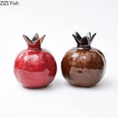 Axyaa Pomegranate Ceramic Vase: Table Decor, Floral Arrangement, Room Aesthetic