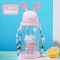 Axyaa 600ml Cartoon Kids Straw Cup | Leakproof BPA-Free Water Bottle for Girls