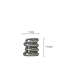 Axyaa Silver Pebble Ceramic Vase Geometric Floral Arrangement Terrarium Accessory