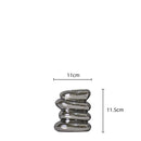 Axyaa Silver Pebble Ceramic Vase Geometric Floral Arrangement Terrarium Accessory