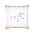 Axyaa Happy Valentine's Day Pink Pillowcase - Cute Square Cushion Cover