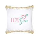 Axyaa Happy Valentine's Day Pink Pillowcase - Cute Square Cushion Cover