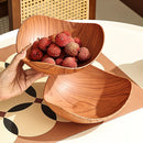 Axyaa Wood Grain Plastic Dining Plate for Snacks and Fruits