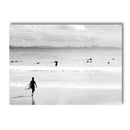 Axyaa Surfboard Coastal Wall Art Canvas - Black and White Beach Posters