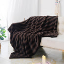 Axyaa Brown Black Fur Blanket Queen Size Super Soft Fuzzy Fluffy Deco Blanket