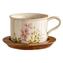 Axyaa Small Daisy Ceramic Coffee Mug Set with Saucer and Spoon