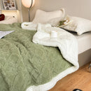 Axyaa Premium Green Checkered Flannel Fleece Throw Blanket