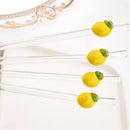 Axyaa Glass Straws - Lemon Shaped Eco-Friendly Smoothie Cocktail Bar Accessories