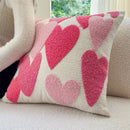 Chenille Embroidered Heart-Shaped Pillowcase for Valentine's Day by Axyaa