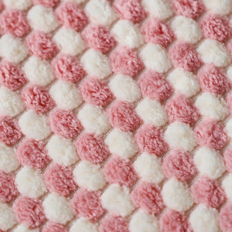 Axyaa Pink-White Corduroy Cushion Cover 45x45cm Home Decoration Square Pillowcase