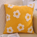 Axyaa White Flowers Plush Pillowcase: Fresh Floral Design for Sofa and Bedding
