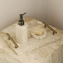 Axya Vintage Style Natural Storage Tray with Gold Handles