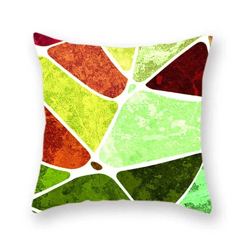 Abstract Geometric Print Polyester Pillowcase by Axyaa - Home Decor Sofa Chair Car Pillow Cover