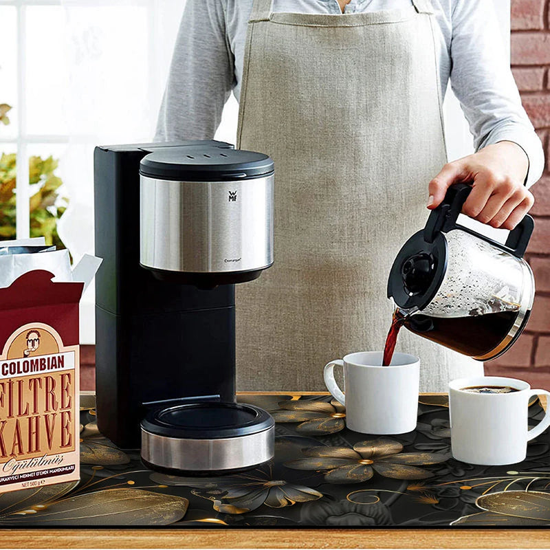 Axyaa Absorbent Kitchen Drying Mat for Tableware Drying and Decor