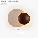 Art Deco LED Wall Lamp by Axyaa in Natural Stone Dark Wood, Dimmable for Indoor Spaces