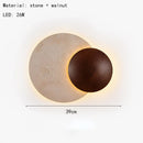 Axyaa Art Deco LED Marble Sconce Dark Wood Dimmable Wall Lamp